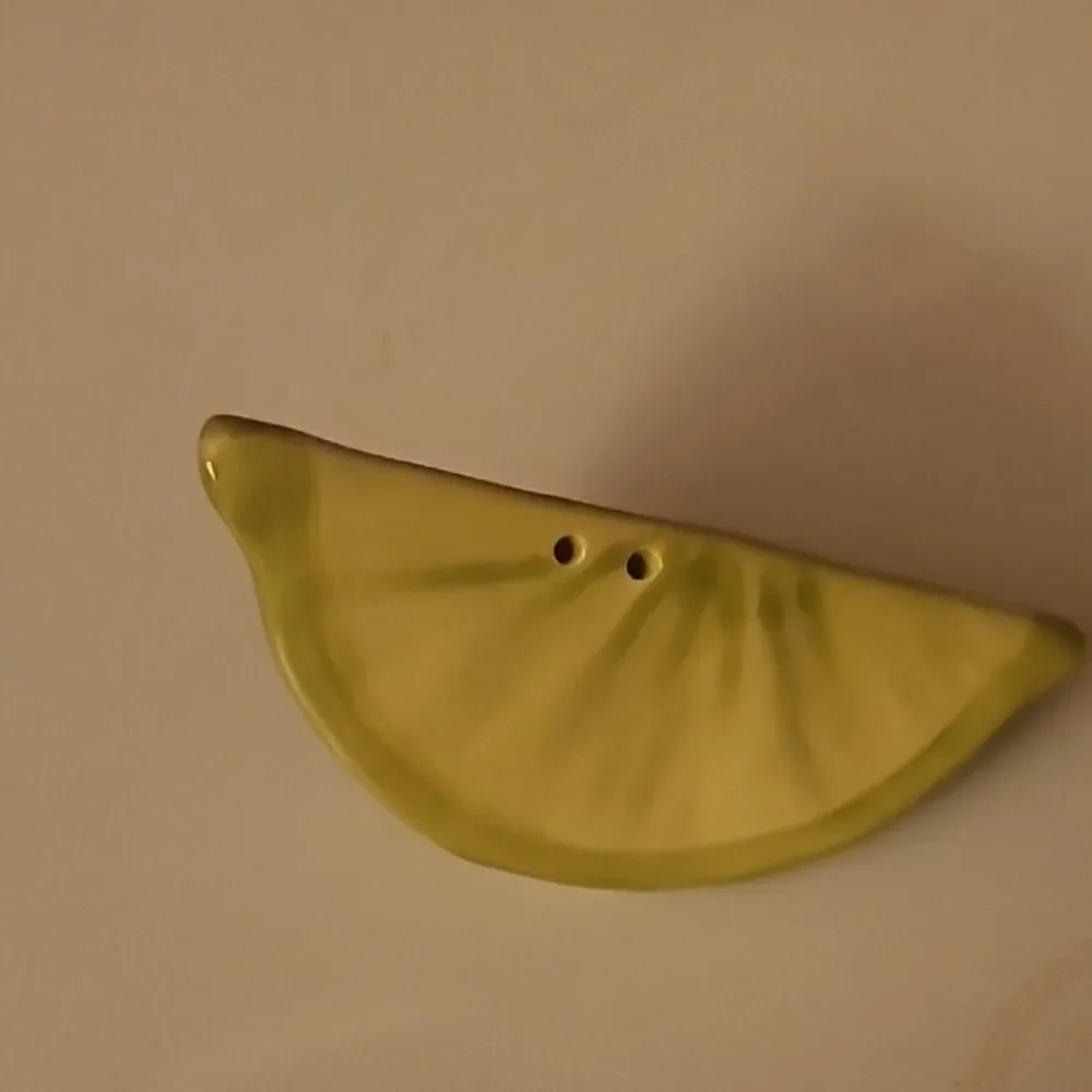 Green Ceramic  Lime Slices Salt and Pepper Shakers